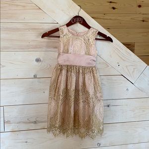 Beautiful Pink and gold lace dress